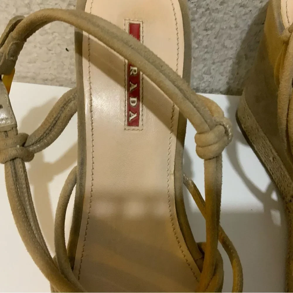 Prada suede Espadrilles Wedges Women beige Italy